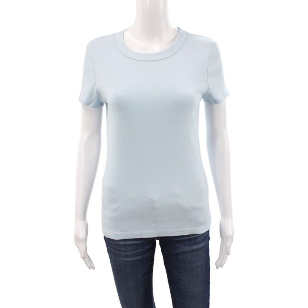 Michael Stars Womens Basic Blue Short-Sleeve 100% Cotton Tee Size One Size